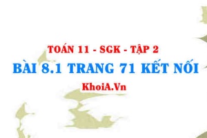 Bài 8.1 trang 71 Toán 11 Kết nối tri thức Tập 2